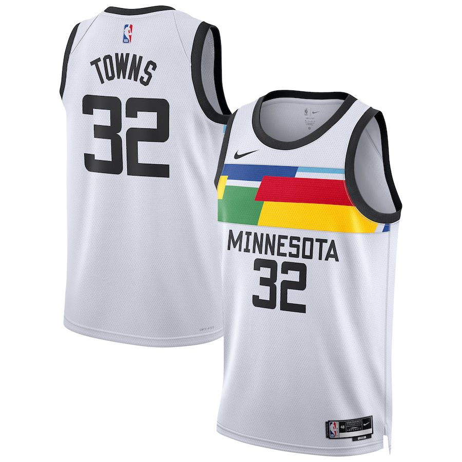 Men Minnesota Timberwolves #32 Karl-Anthony Towns Nike White City Edition 2022-23 Swingman NBA Jersey->memphis grizzlies->NBA Jersey